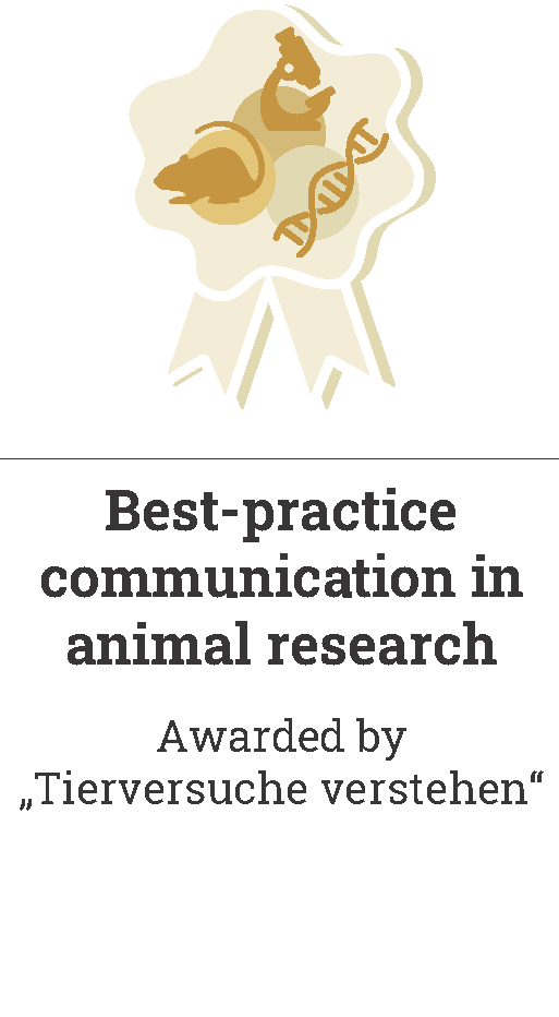Seal "Best-practice communication in animal research", awarded by "Tierversuche verstehen"