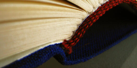 Close view of an open book