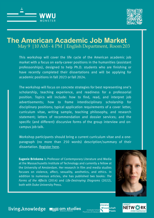 Workshop-Poster: The American Academic Job Market with Eugenie Brinkema (Massachusetts Institute of Technology)