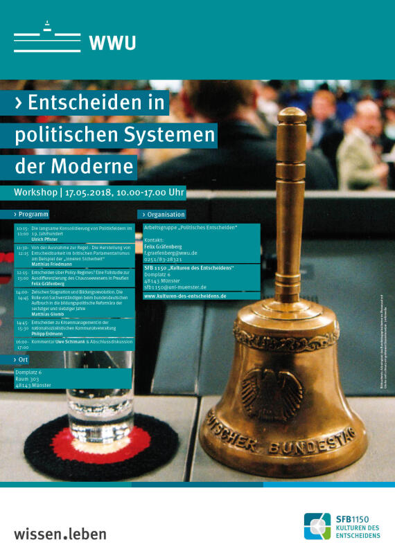 Plakat des Workshops "Entscheiden in politischen Systemen der Moderne"